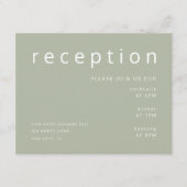Sage Green minimalistische bruiloft receptie Informatiekaartje (Voorkant)