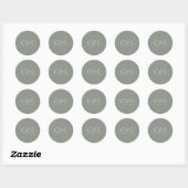 Sage Green Minimalistische bruiloft ronde sticker (Vel)