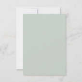 Sage Green, minimalistische weddenschappen Kaart (Achterkant)