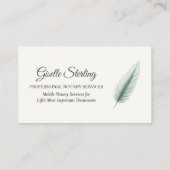 Sage Green Mobile Notaris Openbare Moderne Foto Visitekaartje (Achterkant)