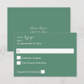 Sage Green MOD Calligraphy no Meal RSVP (Voorkant / Achterkant)