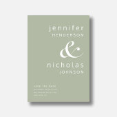 Sage Green Modern Ampersand Typography Wedding Save The Date