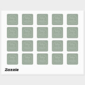 Sage Green Modern Arch Minimal Christening Favor Vierkante Sticker (Vel)