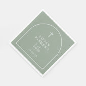 Sage Green Modern Arch Script Minimalistische doop Servet (Hoek)