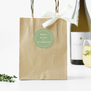 Sage Green Modern - Bedankt voor je kaartje Wedden Ronde Sticker