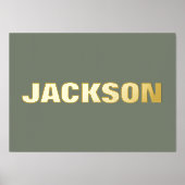 Sage GREEN Modern Bold EDITABLE Folie Afdrukken (Voorkant)