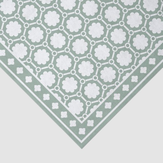 Sage Green Modern Bone Inlay Decoupage Paper Tissuepapier (Detail)