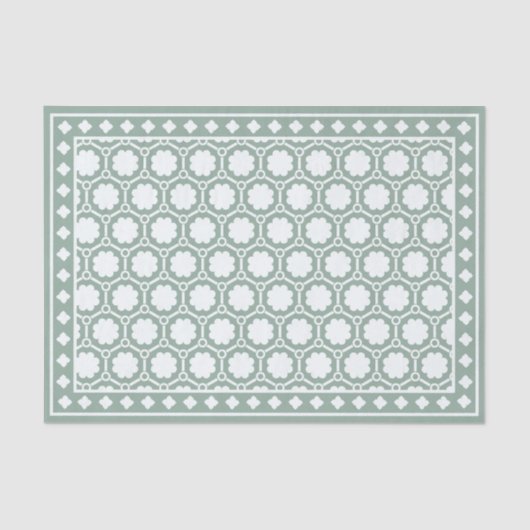 Sage Green Modern Bone Inlay Decoupage Paper Tissuepapier (Voorkant)