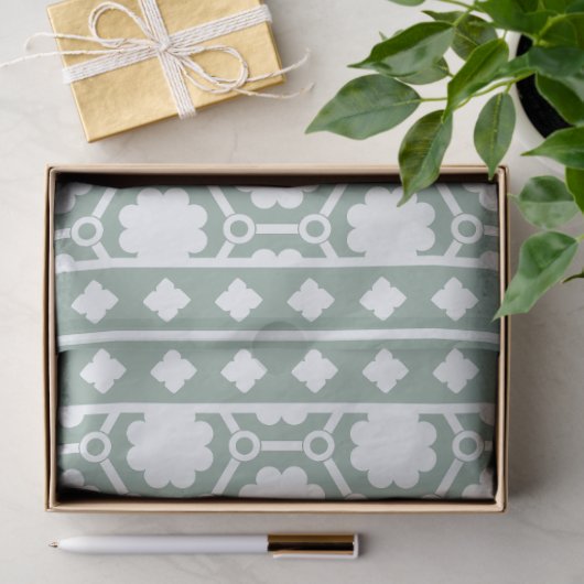 Sage Green Modern Bone Inlay Decoupage Paper Tissuepapier (Geschenk)