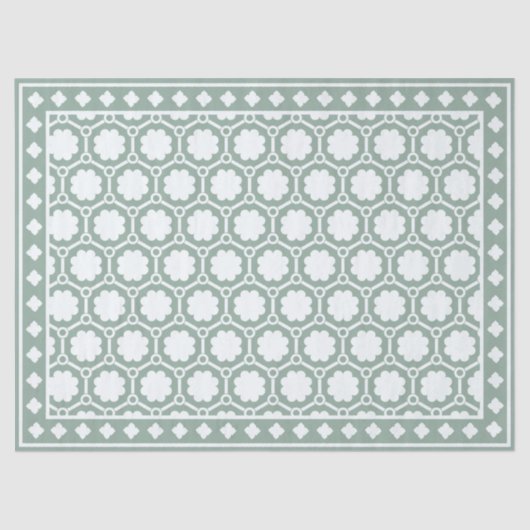 Sage Green Modern Bone Inlay Decoupage Paper Tissuepapier (Voorkant)