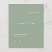 Sage Green Modern Budget Wedding Save the Date Flyer (Voorkant)