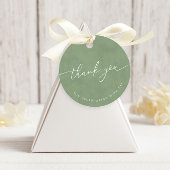 Sage Green Modern Calligraphy Wedding Bedankt Bedankjes Labels