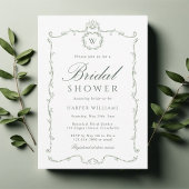 Sage Green Modern Classic Frame Bridal Shower  Kaart