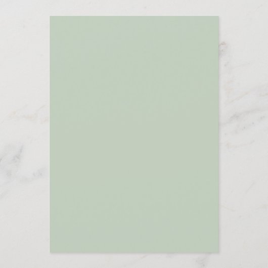 Sage Green Modern Classic French Frame Wedding  Menu (Achterkant)