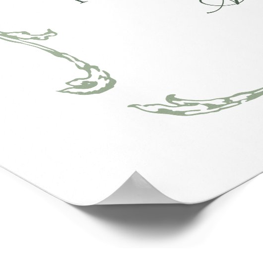 Sage Green Modern Classic French Wedding Timeline Poster (Hoek)