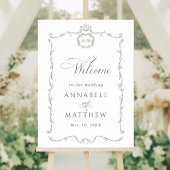 Sage Green Modern Classic French Wedding Welcome Poster