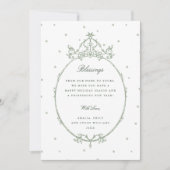 Sage Green Modern Classic Lijst Foto Feestdagenkaart (Voorkant)