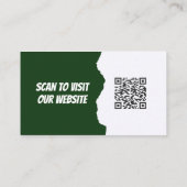 Sage Green Modern Elegant QR Business Card Visitekaartje (Achterkant)