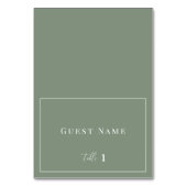 Sage Green Modern Elegant Wedding Escort Kaart (Voorkant)