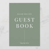 Sage Green Modern Elegant Wedding Guestbook Sign (Voorkant)