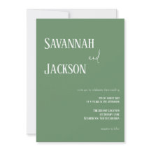 Sage Green Modern Elegant Wedding Invitation