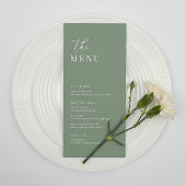 Sage Green Modern Elegant Wedding Receptie Menu