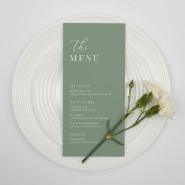 Sage Green Modern Elegant Wedding Receptie Menu