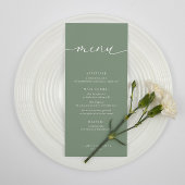 Sage Green Modern Elegant Wedding Receptie Menu