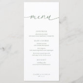 Sage Green Modern Elegant Wedding Receptie Menu (Voorkant)