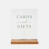 Sage Green Modern Elegante Trouwen Kaarten & Gesch Acryl Bord (Voorkant)