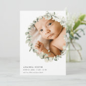 Sage Green Modern Eucalyptus Greenery Boho Foto  Kaart (Staand voorkant)