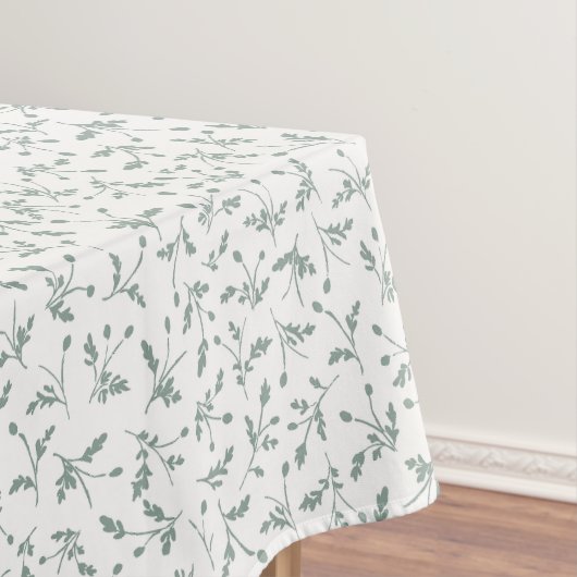 Sage Green Modern Farmhouse Daisy Buds Pattern Tafelkleed (Voorbeeld)