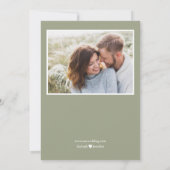 Sage Green Modern Floral Waterverf bruiloft Save The Date (Achterkant)