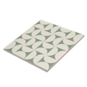Sage Green Modern Geometrische Semi cirkels Tegel Tegeltje (Zijkant)
