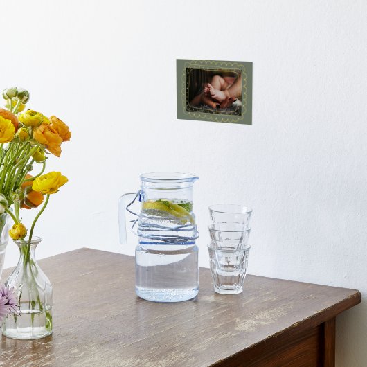 Sage GREEN Modern GOLD Doodle lijst Foto Folie Afdrukken (Laag (Keuken))