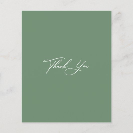 Sage green modern greenery Wedding We doen simpel (Achterkant)