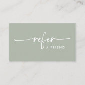 Sage Green Modern handgeschreven script Aanbevelingskaartje (Voorkant)