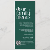 Sage Green Modern Handwriting Wedding Dinner  Menu (Achterkant)