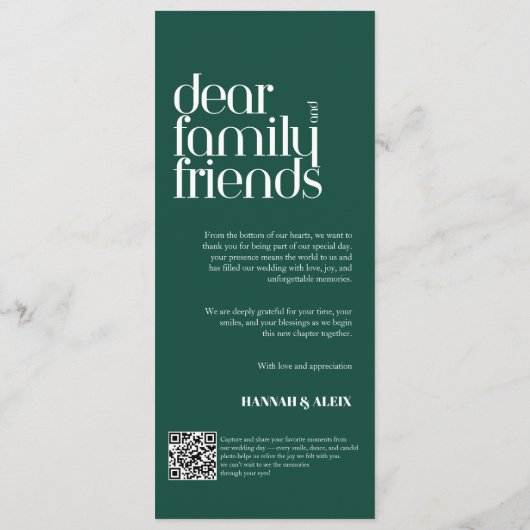 Sage Green Modern Handwriting Wedding Dinner  Menu (Achterkant)