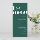 Sage Green Modern Handwriting Wedding Dinner  Menu (Staand voorkant)