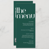 Sage Green Modern Handwriting Wedding Dinner  Menu (Voorkant / Achterkant)
