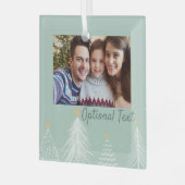 Sage green Modern Kerstbomen Foto Glas Ornament (Voorkant links)