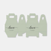 Sage Green Modern Love Script Weddenschap Bedankt Bedankdoosjes (Uitgevouwen)