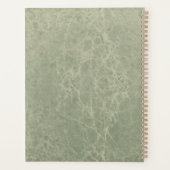 Sage Green Modern Marble Monogram Planner (Achterkant)