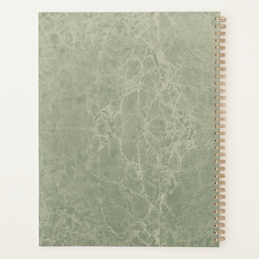 Sage Green Modern Marble Planner (Achterkant)