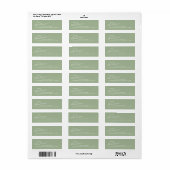 Sage Green Modern Merry Christmas Return Address Etiket (Full Sheet)