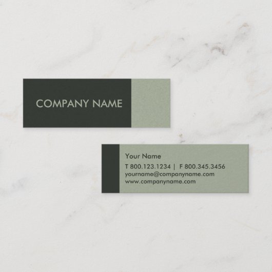 Sage Green Modern Mini Visitekaartje (Voorkant / Achterkant)