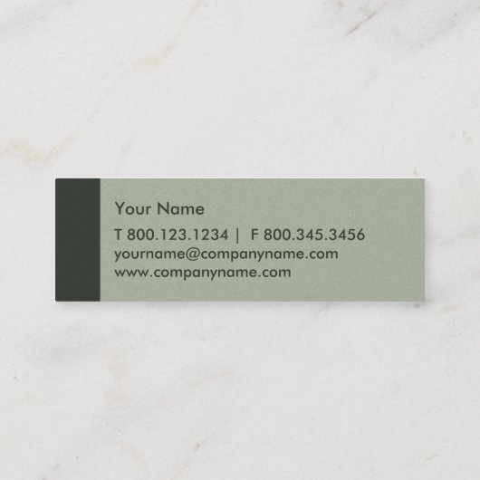 Sage Green Modern Mini Visitekaartje (Achterkant)