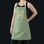 Sage Green Modern Minimal Monogram Initiaal Naam Schort<br><div class="desc">Sage Green Modern Minimal Monogram Initiaal Name Apron,  het perfecte cadeau voor iedereen die van koken of ambacht houdt!</div>