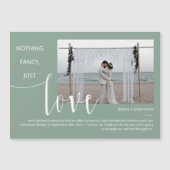 Sage Green Modern Minimal Script Photo Magnet Magnetische Uitnodiging (Voorkant)